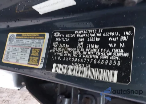 2015 Kia Optima Lx from USA, damaged, VIN 5XXGM4A77FG469356
